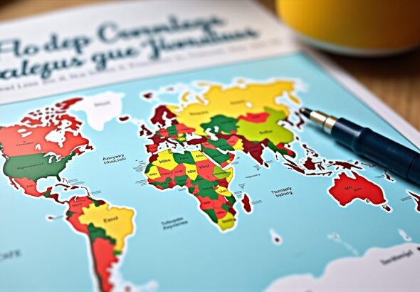 Carte mondiale des fuseaux horaires à imprimer : le format parfait pour votre espace de travail